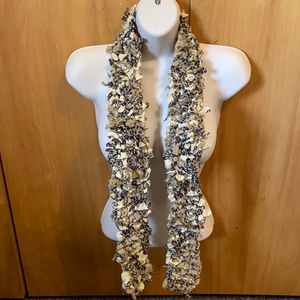 Hand knit animal print 100% silk scarf